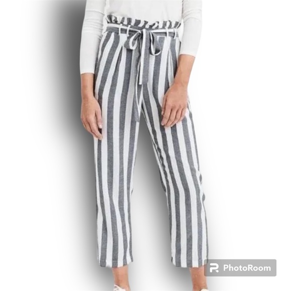 Paper Bag Striped Pants - Picture 2 of 7